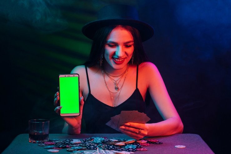 Dealer profesional platform playdown memimpin permainan Kembang Kempis dengan kartu asli di studio langsung